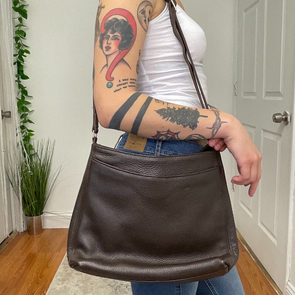 Coach Crossbody Leather Purse Bag Adjustable Strap One Size Brown